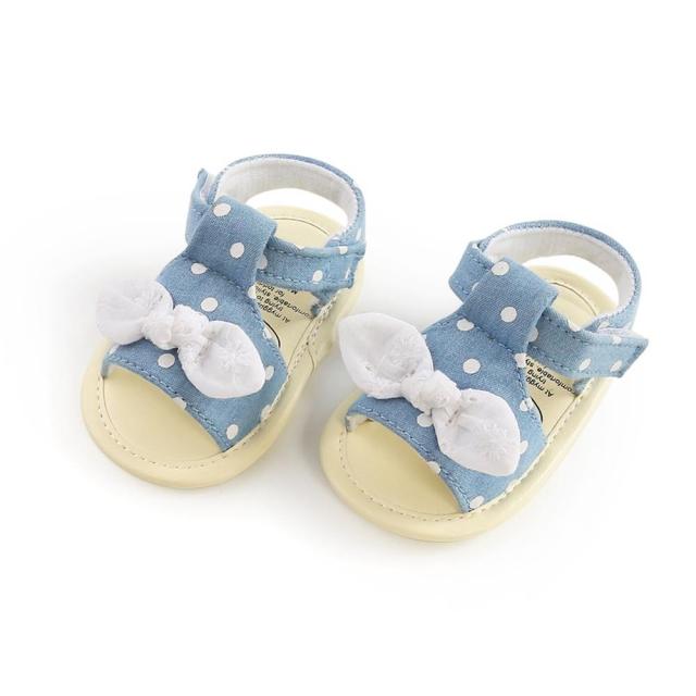 Summer Toddler Baby Girls Bow Plaid Breathable Anti-Slip Soft Soled Sandals