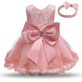 Baby Dress Bowknot Flower Dresses Lace Pageant Party Wedding Flower Girl Tutu Gown