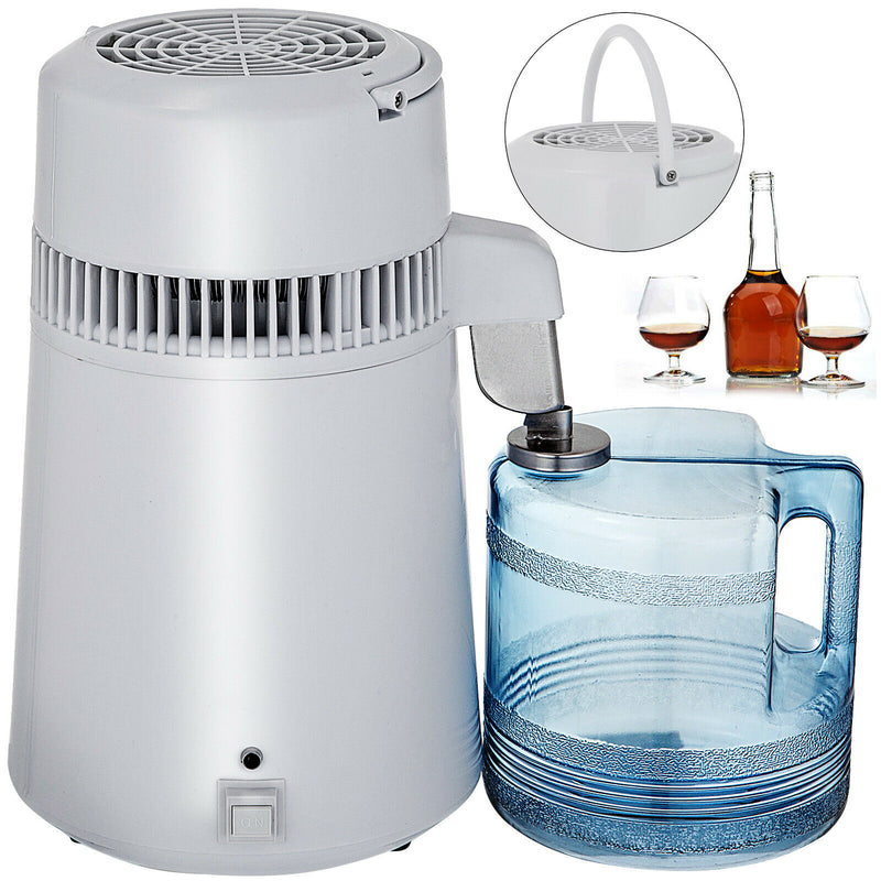 4L Pure Water Bottle Filter Distiller Purifier Softener Treatment Stainless Steel for Medical Home