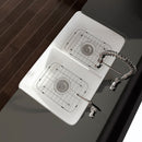 Rectangular Ceramic Double Basin Kitchen Sink w/ Basket Strainer