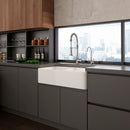 Rectangular Ceramic Double Basin Kitchen Sink w/ Basket Strainer