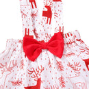 Children\'s  Baby Christmas Elk Flying Sleeve Romper Sling Red New Arrival