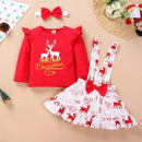 Children\'s  Baby Christmas Elk Flying Sleeve Romper Sling Red New Arrival
