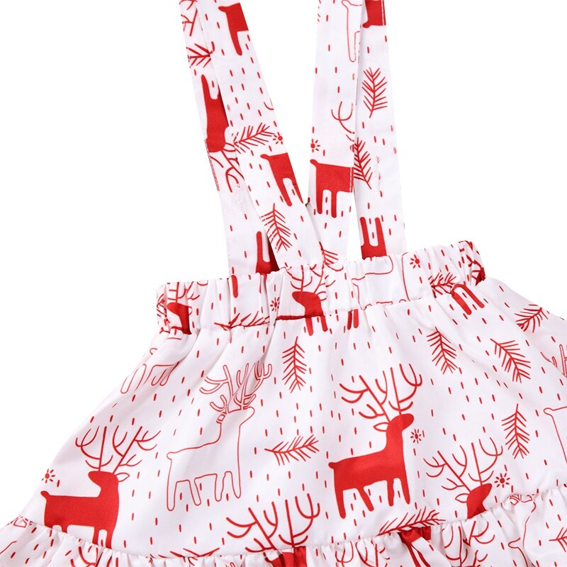 Children\'s  Baby Christmas Elk Flying Sleeve Romper Sling Red New Arrival