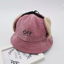 Winter Toddler Baby Infant Boy Girl Earmuffs Cap Warm Plush Soft Embroidery Pattern Hat