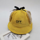 Winter Toddler Baby Infant Boy Girl Earmuffs Cap Warm Plush Soft Embroidery Pattern Hat