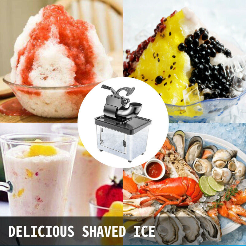 Electric Snow Cone Machine Ice Shaver Crusher Granizing Glass Blender Mixer Chopper Stainless