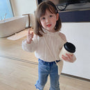 Girls' Korean Sweet Lace Shirt Pure White