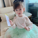 Girls' Korean Sweet Lace Shirt Pure White