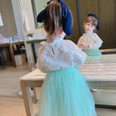 Girls' Korean Sweet Lace Shirt Pure White