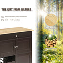 Rolling Kitchen Island Serving Cart Storage Cabinet w/ Wine Rack HW67062