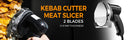 Electric Kebab Slicer Meat Cutter Gyros Knife 2 Blades 0-8mm Thickness for Restaurant Snack Bar
