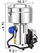 Electric Grain Grinder 1/1.5/2/2.5 Kg Powder Grinding Machine 304 Stainless Steel  LCD Display