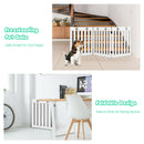 24" Folding Wooden Freestanding Dog Gate Pet Gate W/360° Flexible Hinge