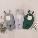 Baby Girls Boys Cloth Elastic Suspenders Pants Infant Cotton Overall Trousers Children Solid Color