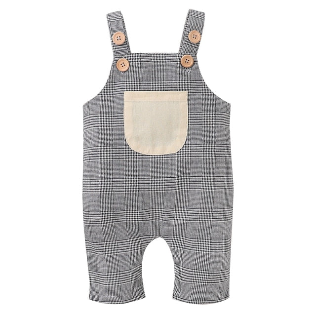 Baby Girls Boys Cloth Elastic Suspenders Pants Infant Cotton Overall Trousers Children Solid Color