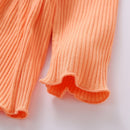 Autumn Baby Clothes Girls Solid Color Knitted Pit Strip Suit Baby Solid Color Suit New Arrival