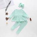 Autumn Baby Clothes Girls Solid Color Knitted Pit Strip Suit Baby Solid Color Suit New Arrival