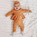 Autumn Baby Clothes Girls Solid Color Knitted Pit Strip Suit Baby Solid Color Suit New Arrival