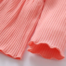 Autumn Baby Clothes Girls Solid Color Knitted Pit Strip Suit Baby Solid Color Suit New Arrival
