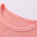 Autumn Baby Clothes Girls Solid Color Knitted Pit Strip Suit Baby Solid Color Suit New Arrival