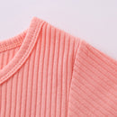 Autumn Baby Clothes Girls Solid Color Knitted Pit Strip Suit Baby Solid Color Suit New Arrival