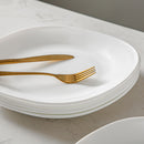 6/12-Piece Unbreakable Durable Opal Glass Dinner Plate Set Vegetables Pasta Elegant Plate Set