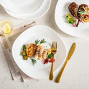 6/12-Piece Unbreakable Durable Opal Glass Dinner Plate Set Vegetables Pasta Elegant Plate Set