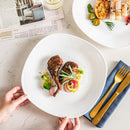 6/12-Piece Unbreakable Durable Opal Glass Dinner Plate Set Vegetables Pasta Elegant Plate Set