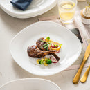 6/12-Piece Unbreakable Durable Opal Glass Dinner Plate Set Vegetables Pasta Elegant Plate Set