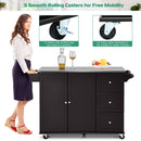 Kitchen Island 2-Door Storage Cabinet Stainless Steel Top w/Drawers & Spice Rack HW64505