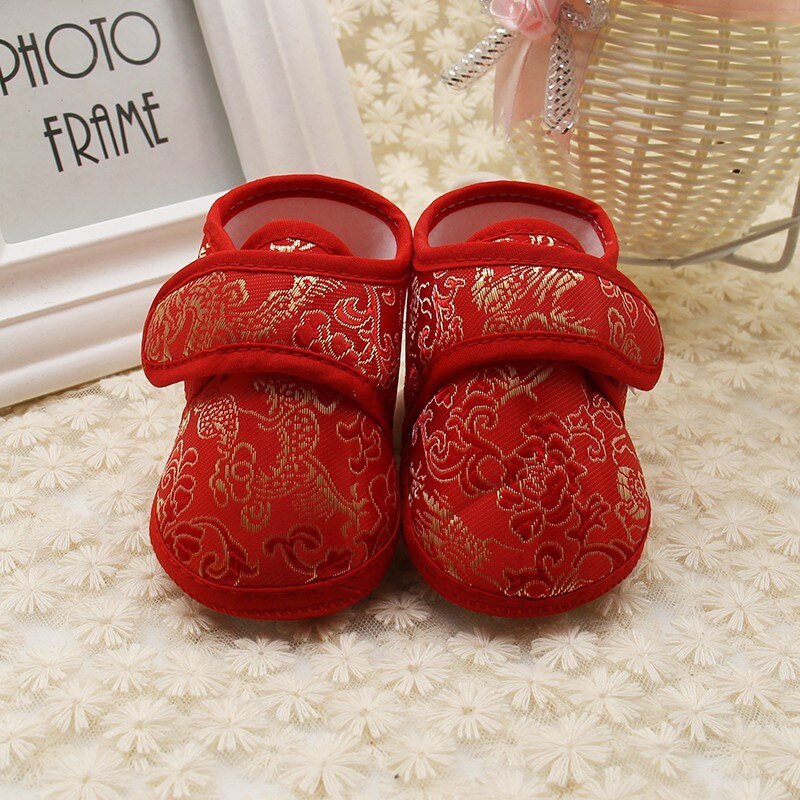 Classic Chinese Wind Baby Soft Foot School Shoes  Newborn Prewalker Kids Boy Girls Toddler