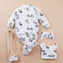 Girls Boys Jumpsuit Hat Headband  Baby Long Sleeve  Rompers Instagramable Outfits Set