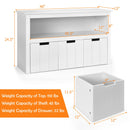 Petsjoy Kid Toy Storage Cabinet 3 Drawer Chest w/Wheels Large Storage Cube Shelf HW67310WH
