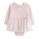 Autumn Newborn Baby Girl Clothes Baby Girl's Long Sleeve Bodysuit Halter  Mesh Skirt Creeper