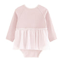 Autumn Newborn Baby Girl Clothes Baby Girl's Long Sleeve Bodysuit Halter  Mesh Skirt Creeper