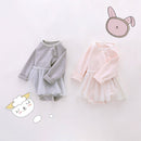 Autumn Newborn Baby Girl Clothes Baby Girl's Long Sleeve Bodysuit Halter  Mesh Skirt Creeper