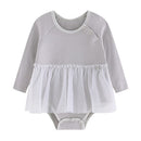 Autumn Newborn Baby Girl Clothes Baby Girl's Long Sleeve Bodysuit Halter  Mesh Skirt Creeper