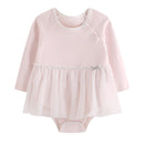 Autumn Newborn Baby Girl Clothes Baby Girl's Long Sleeve Bodysuit Halter  Mesh Skirt Creeper