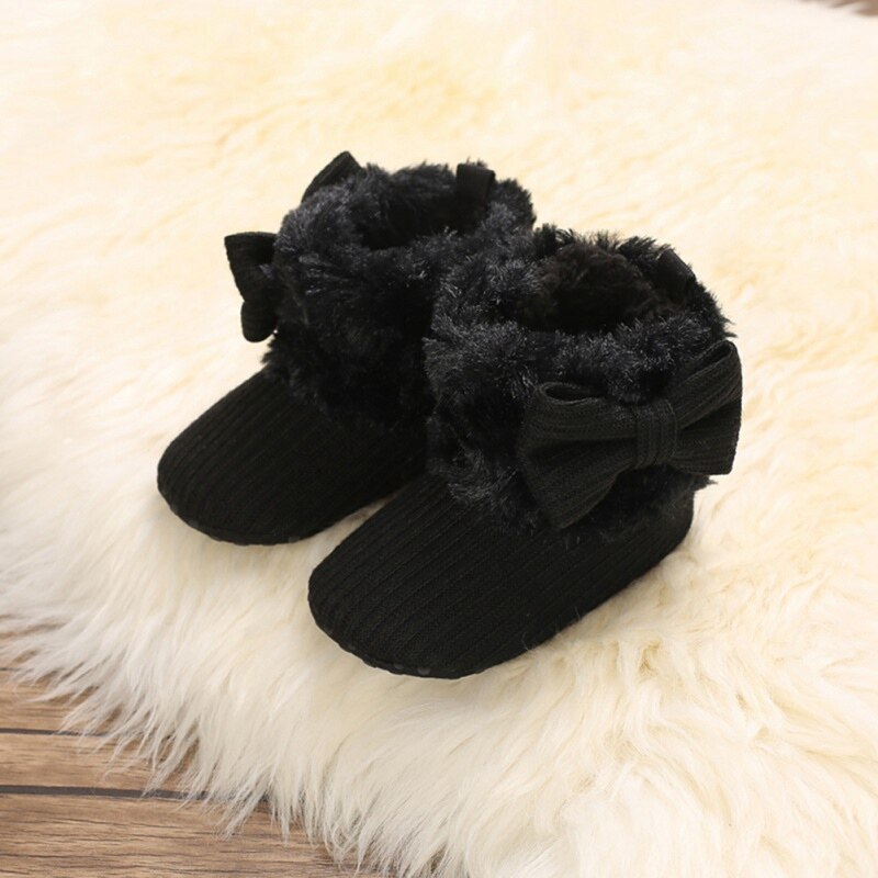Baby Girls Shoes Soft Sole Bootie Bow Shoes Winter Warm Snow Boot Shoes 0-18M