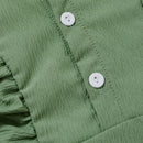 Spring Autumn Clothes Baby Girl Print Sleeveless One-piece Romper Green