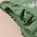 Spring Autumn Clothes Baby Girl Print Sleeveless One-piece Romper Green