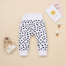 Spring Autumn Clothes Girl Set Leopard Top Jacket Trousers Hair Decoration Three Sets
