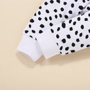 Spring Autumn Clothes Girl Set Leopard Top Jacket Trousers Hair Decoration Three Sets