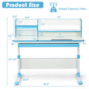 Honeyjoy Adjustable Height Kids Study Desk Drafting Table Computer Station JV10035