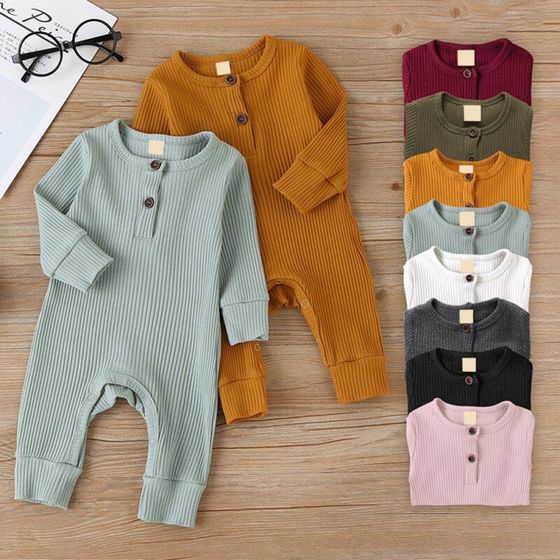 Newborn Baby Overalls Jumpsuit Baby Girl long sleeve babysuit Piece Outfit Playsuit Cotton Print