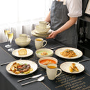 32-Piece Vintage Look Dinner Set Stoneware Ceramic Tableware Set