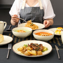 32-Piece Vintage Look Dinner Set Stoneware Ceramic Tableware Set