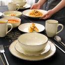 32-Piece Vintage Look Dinner Set Stoneware Ceramic Tableware Set