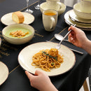 32-Piece Vintage Look Dinner Set Stoneware Ceramic Tableware Set